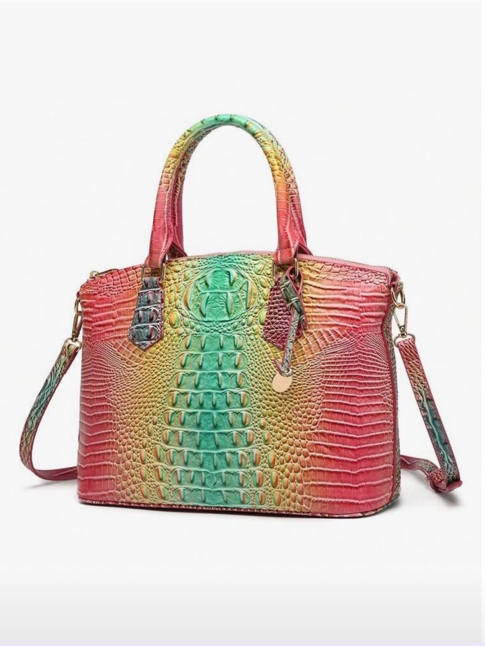 ✨NEW Rainbow Ombre Croc-Embossed Satchel - Multicolor